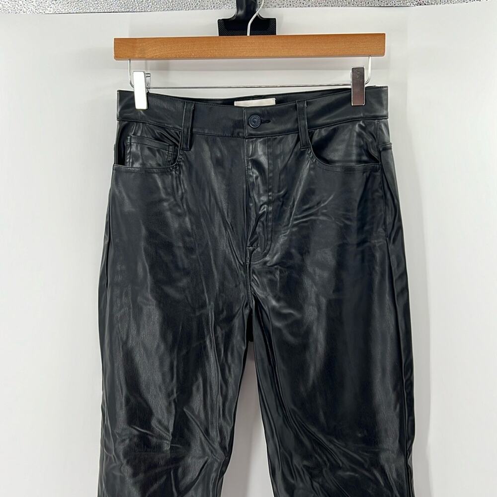 7 for all Mankind Women's Logan Stovepipe Faux Leather Pants - Black - 28 - NWT